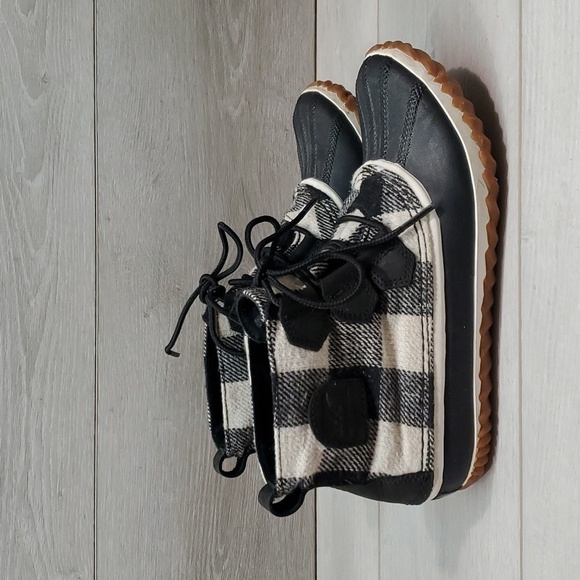Sorel Women Madewell X Out N About Ankle Plaid Duck Saltwater Boots shoe - Picture 4 of 13